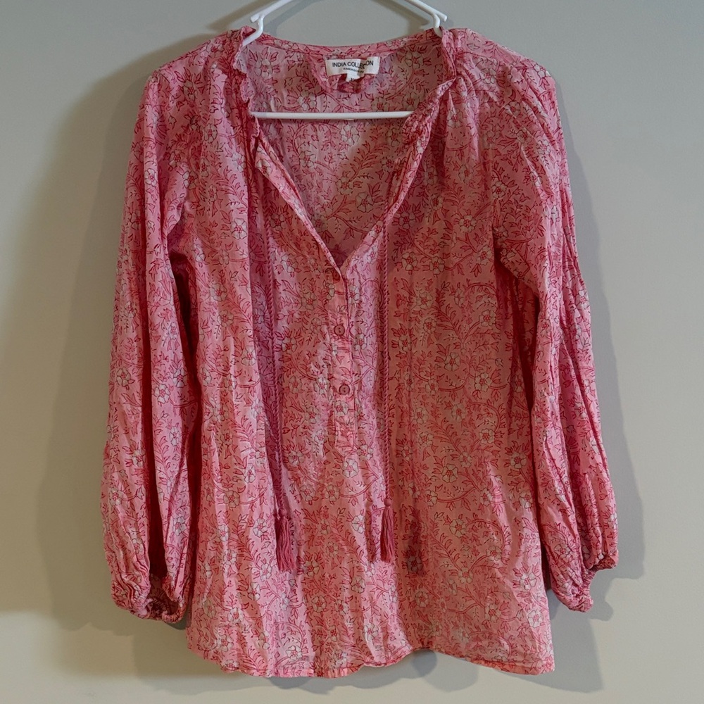 Emerson Fry India Collection Bardot Peasant Top